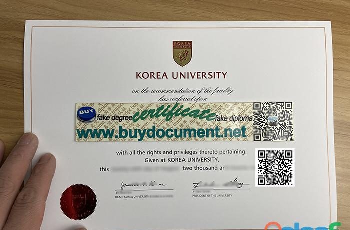 KOREA UNIVERSITY DIPLOMA FOR SALE EN ESPAÑA