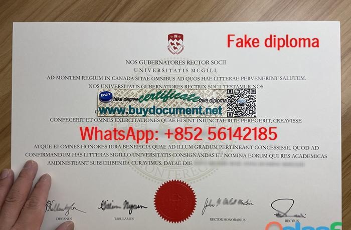 MCGILL UNIVERSITY DIPLOMA FOR SALE EN ESPAÑA