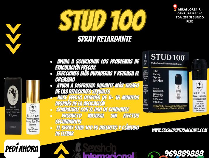 QUIERES DURAR MAS TIEMPO EN LA INTIMIDAD? STUD 100 SPRAY RETARDANTE EN ESPAÑA