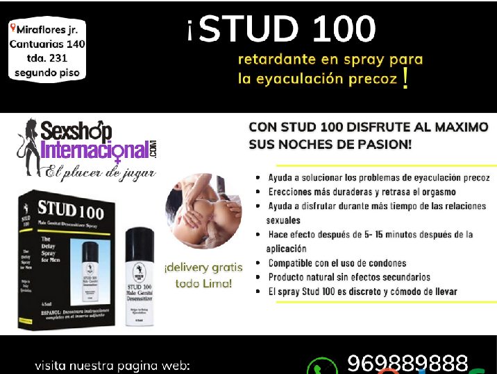 STUD 100 RETARDANTE RETARDA LA EYACULACION Y DISFRUTE MAS EN ESPAÑA