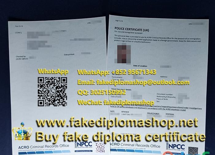 WHATSAPP+852 95671343 定制国家警察局长委员会证书 ORDER NPCC CERTIFICATE EN SANTURTZI